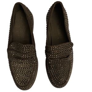Like New! Anne Klein Emmylou Black Studded Loafers size 9